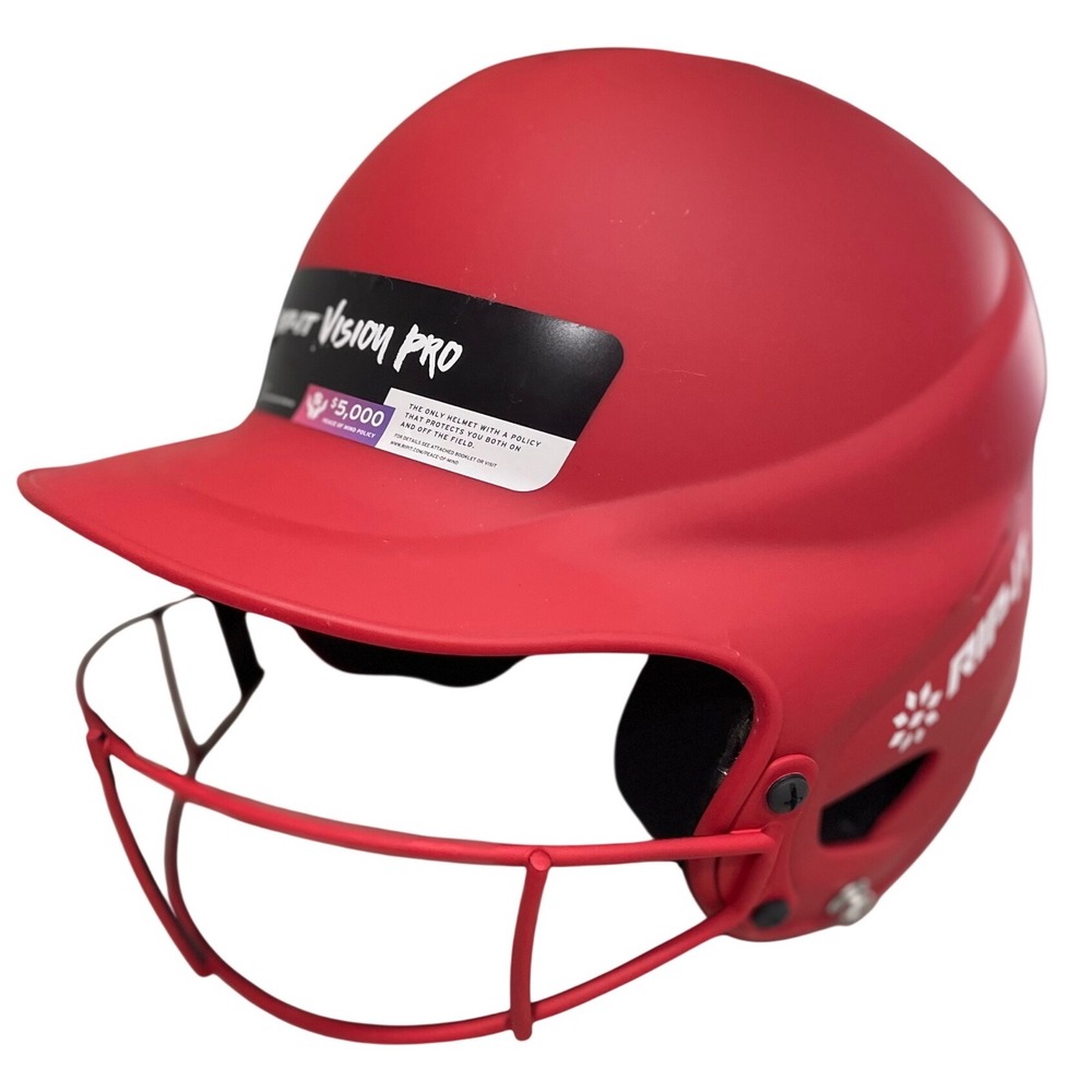 Rip-It Vision Pro Matte Softball Batting Helmet with Mask Scarlet Red S/M